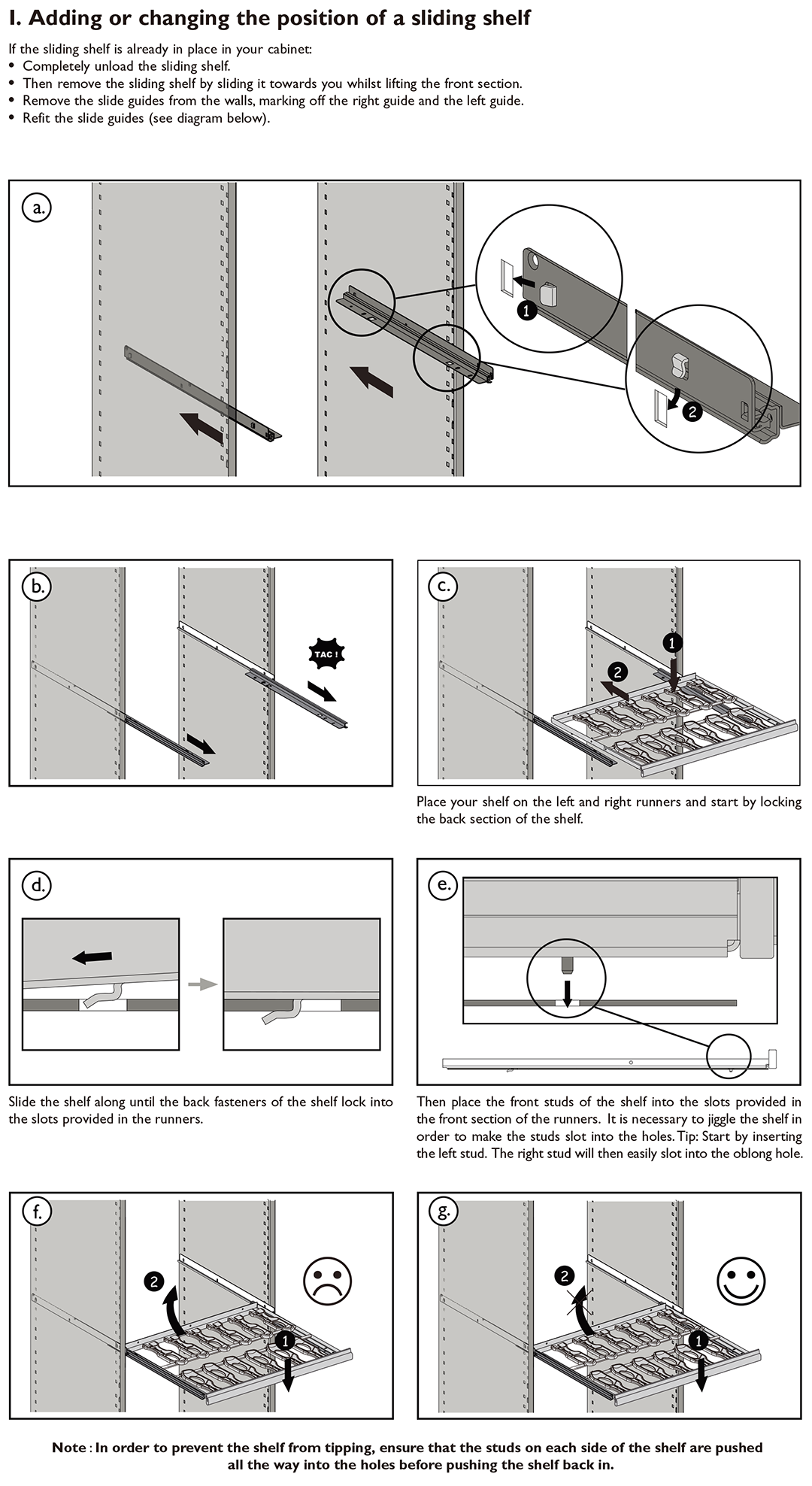 Sliding Shelves User Guide Image